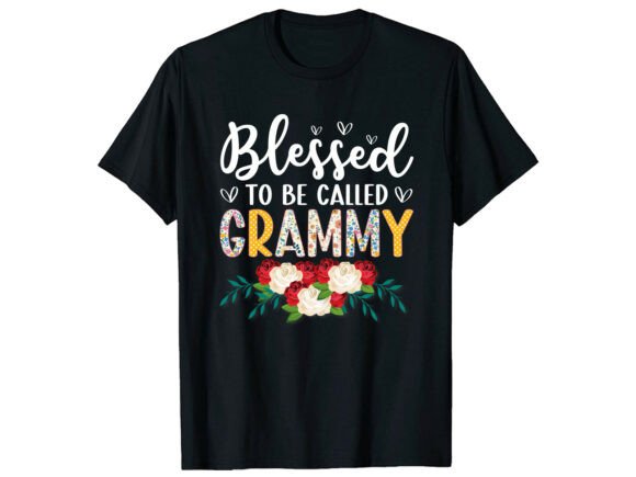 Blessed Grammy Floral Family T-Shirt Graphics