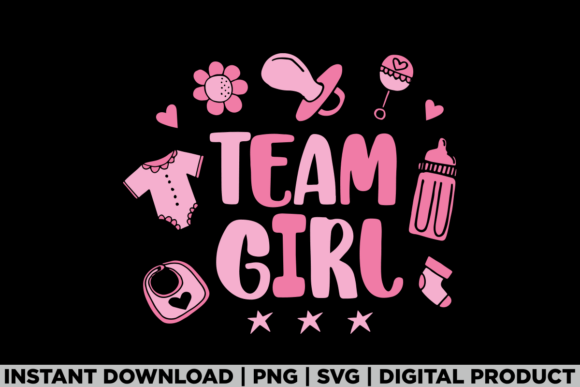 Gender Reveal Party Team Girl Funny Tee Graphics