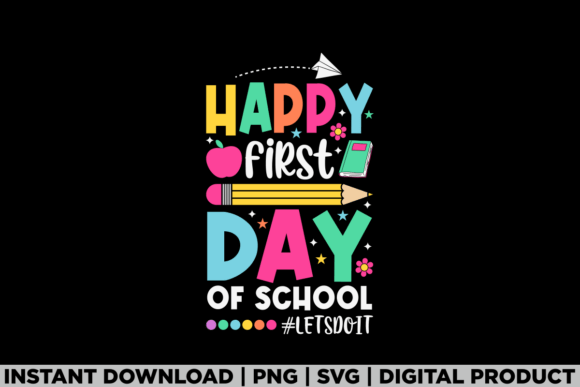 Happy First Day of School Teacher Kids Graphics