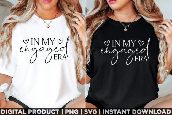 In My Engaged Era Engagement Retro Wavy Graphics