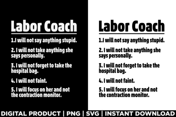 Labor Coach Expecting Dad Rules Papa Fun Graphics