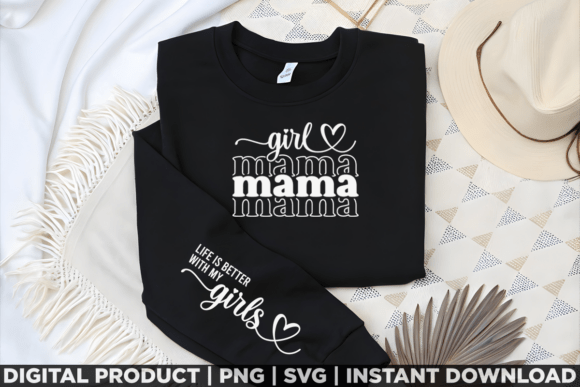 Mothers Day Gift Girl Mama Sleeve Shirt Graphics
