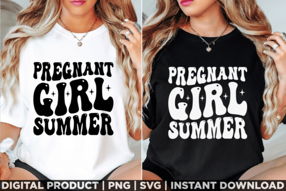 Pregnant Girl Summer Pregnancy Vacation Graphics