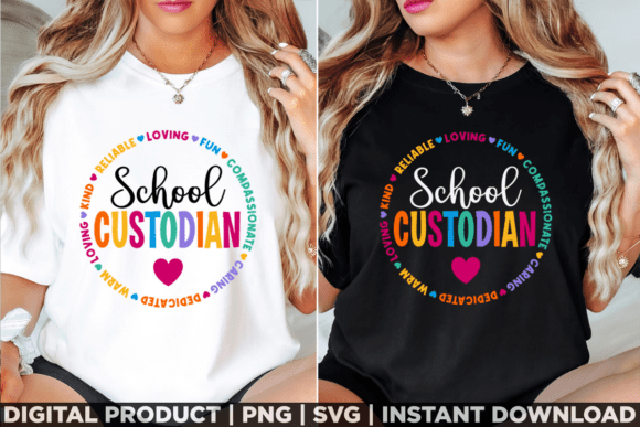 School Custodian Staff Tee Shirt Graphics
