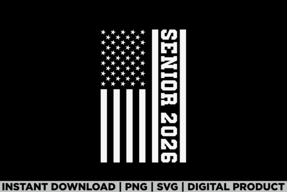 Senior Class of 2026 American USA Flag Graphics